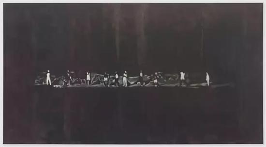 吕克 ·图伊曼斯，《海滨》（Luc Tuymans，The Shore），布面油画，194cm x 358.9cm，2014